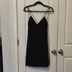 Alice + Olivia blue dress with lace hem, size 4